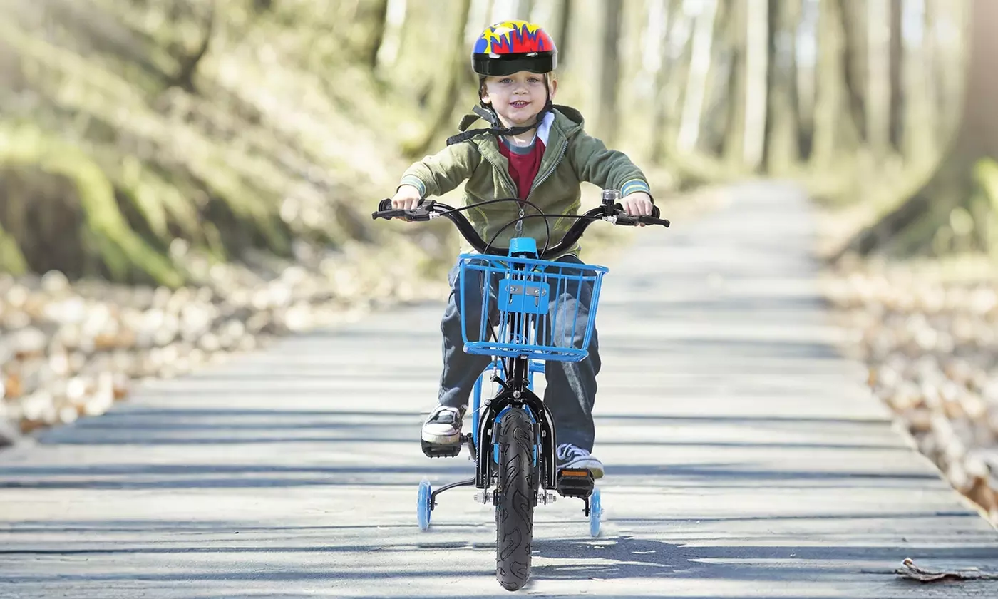 iMounTEK Kids' Bike with Helmet, Basket, Training Wheels and Chain Guard