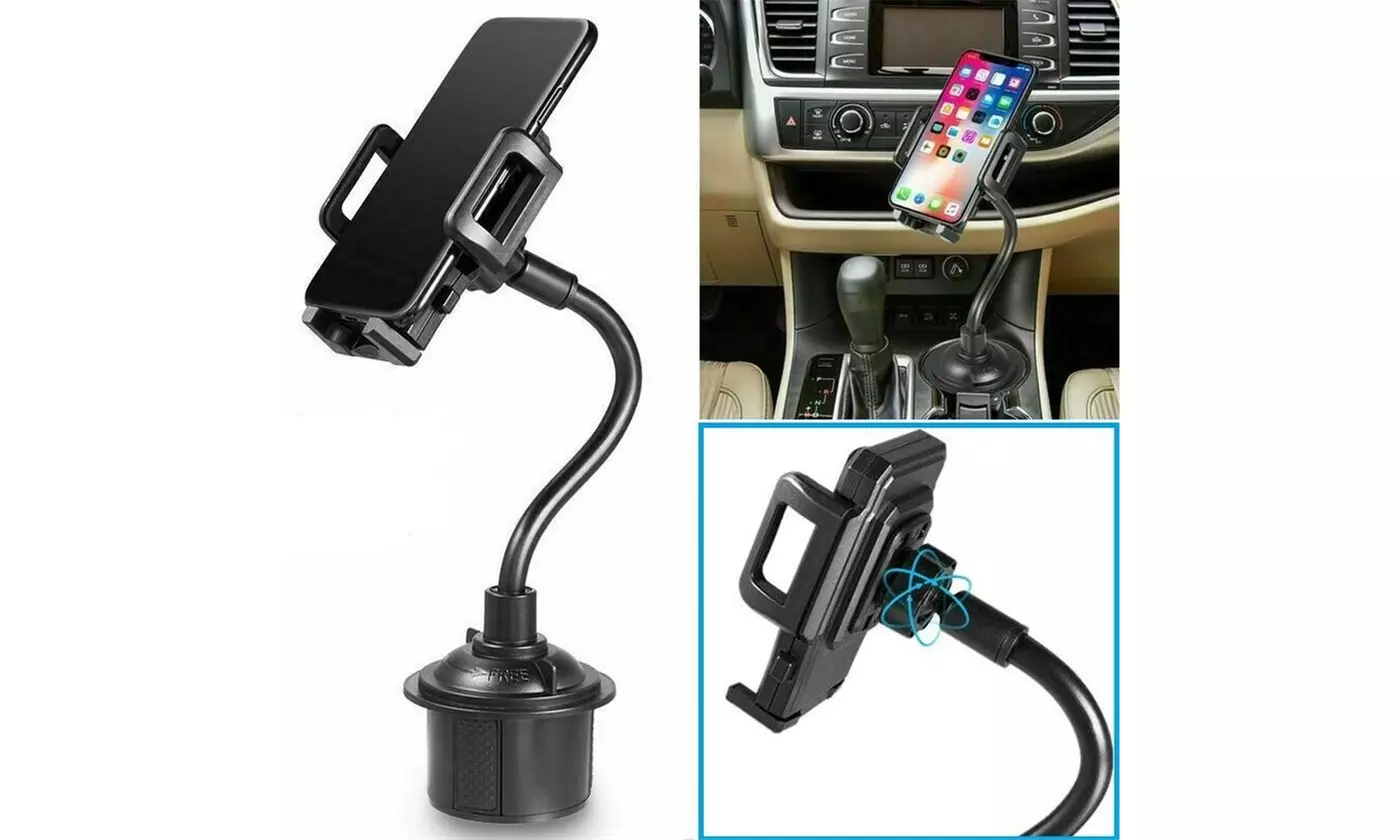 Universal Car Mount Adjustable Gooseneck Cup Holder Cradle for Cell Phone - Primary Image