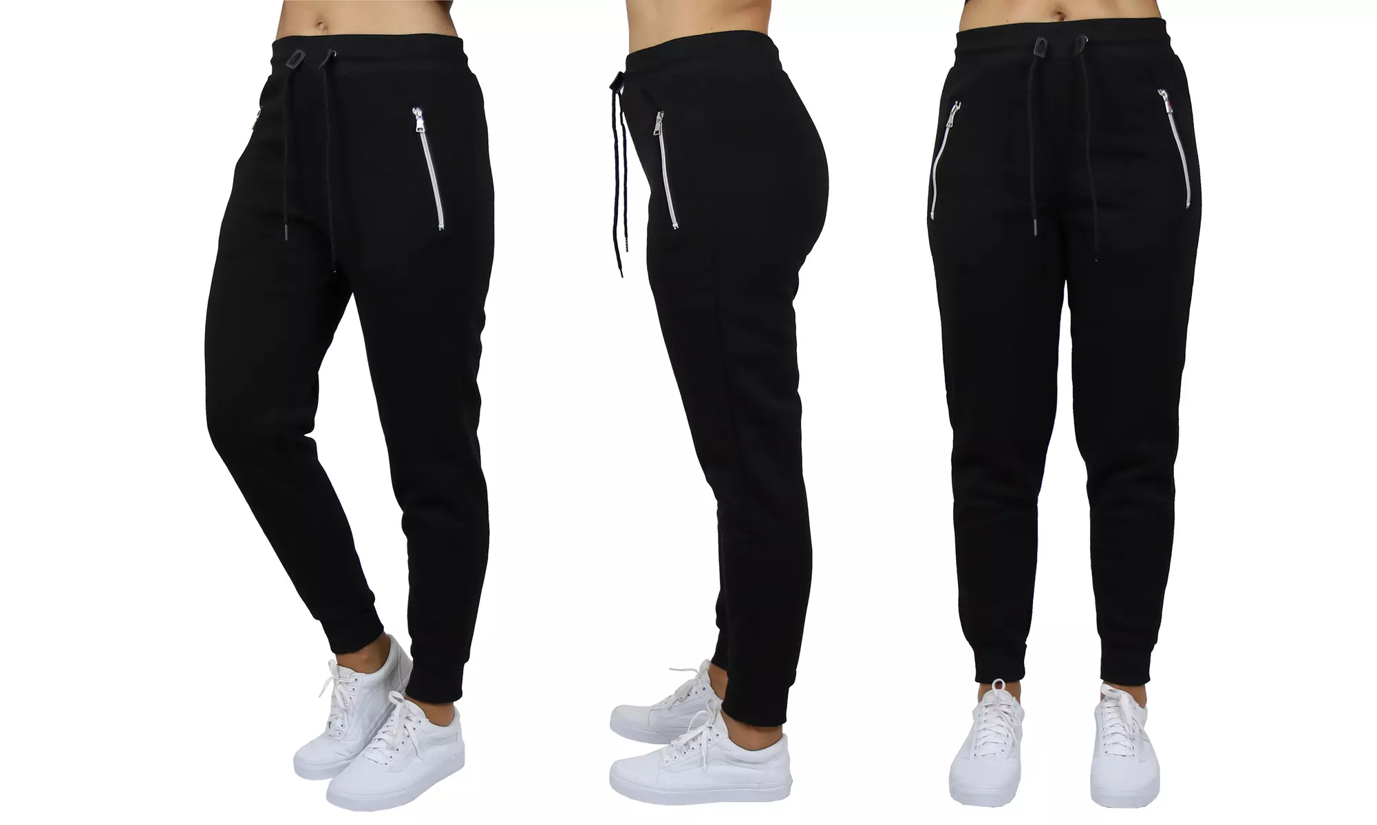 Women's Loose-Fitting Fleece Jogger Sweatpants With Zipper Pockets (S to 3XL)