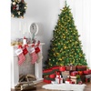 Image 4: Costway 6.5Ft Pre-lit Artificial Christmas Tree PE&PVC Hinged w/ 650 Warm Lights