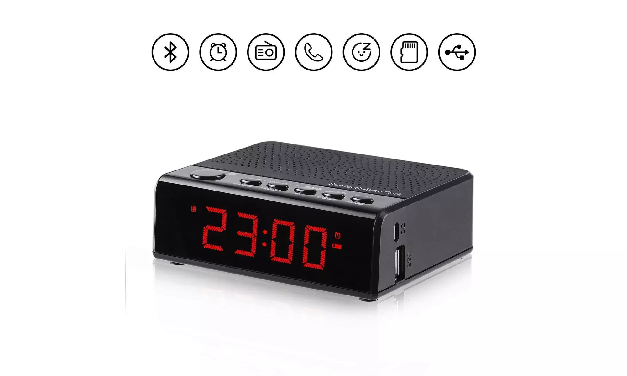 Alarm Clock Radio with Audio Bluetooth Speaker, FM Radio, 6inch Digital LED  - Primary Image