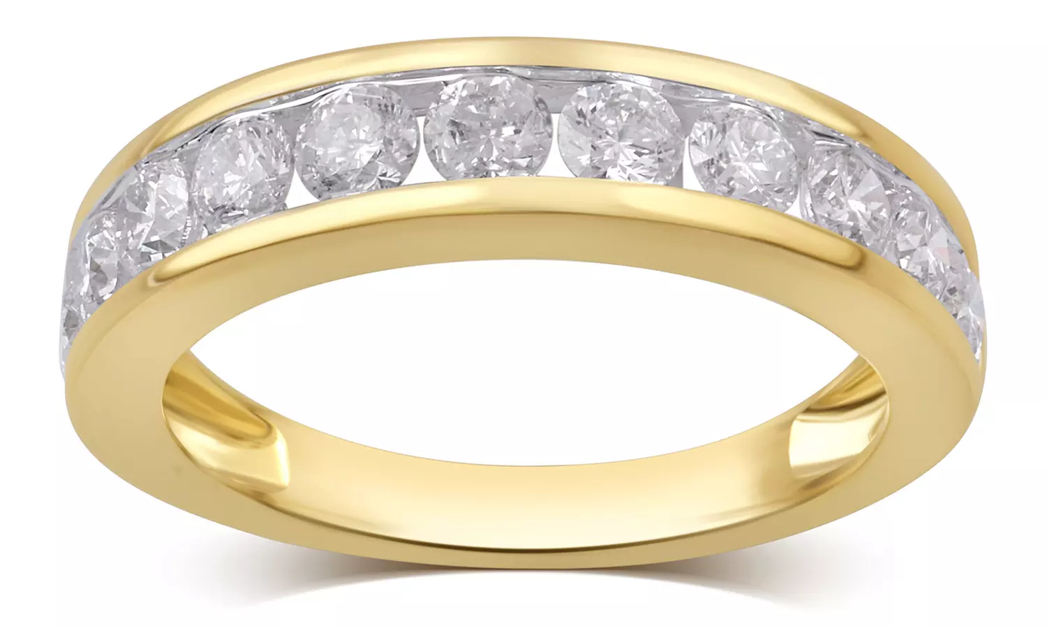3/4 - 1.50 Cttw Round Diamond Channel Wedding Band in 10K Gold by Brilliant Diam - Second Medium