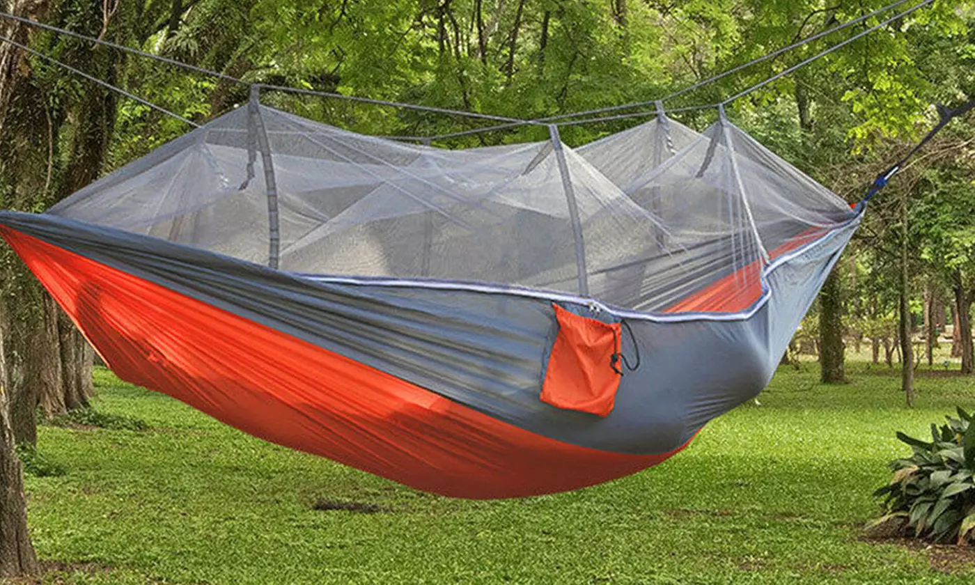 Lightweight Double Camping Hammock w/Net for Outdoors Hiking Camping Backpacking - Primary Image