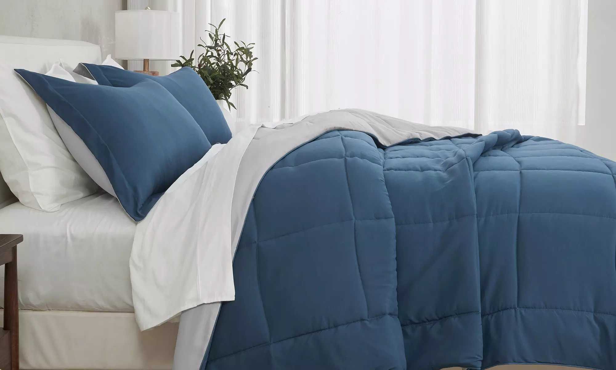 FreshFolds Reversible Down Alternative Comforter Set 