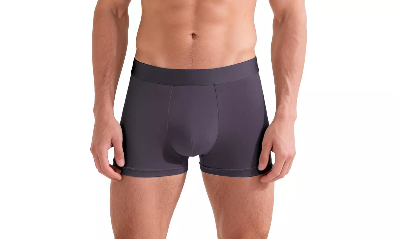 4 Pack Men's Boxer Briefs Breathable 3D Pouch High Elastic Waistband Underwear