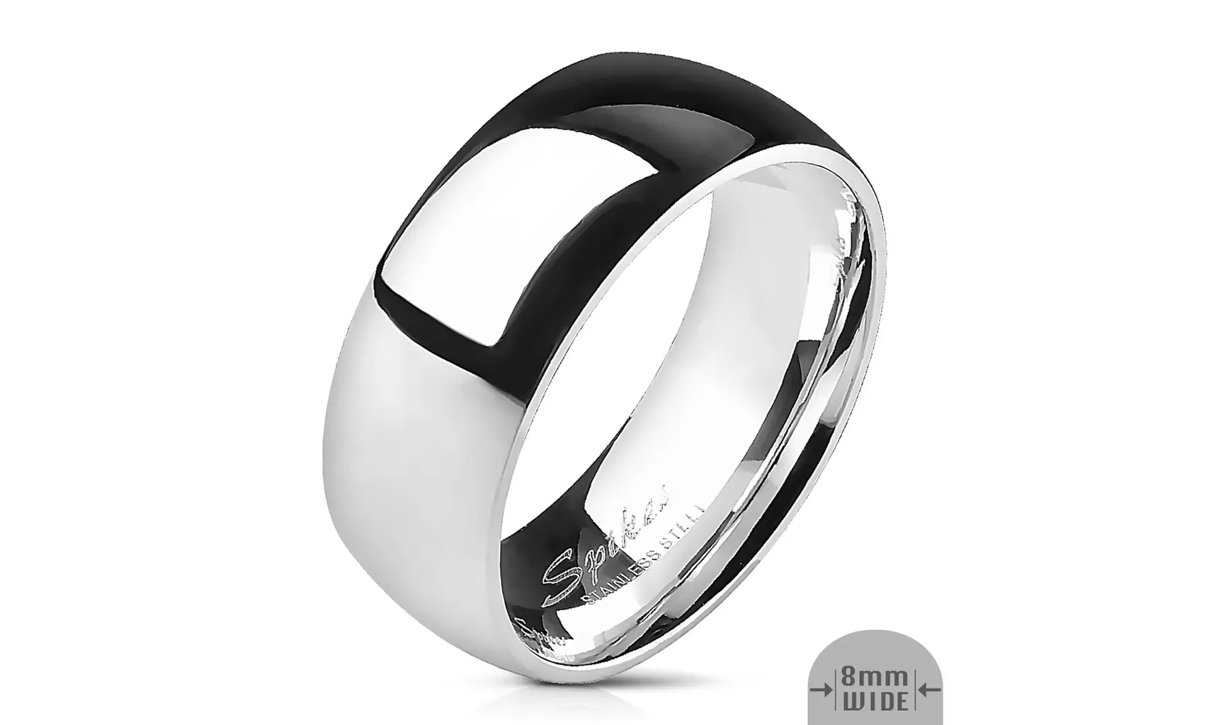 Stainless Steel 316 High Polished Wedding Band Ring 