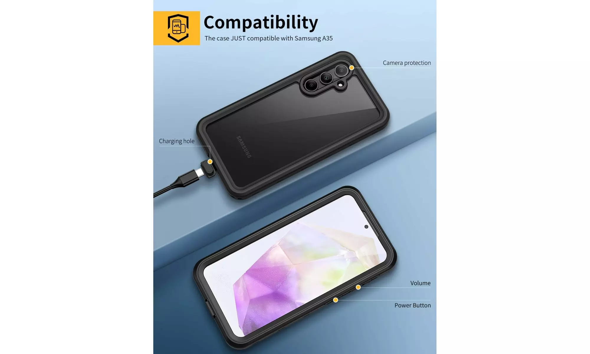 For Samsung Galaxy A35 5G Case Waterproof Shockproof Underwater Heavy Duty Cover
