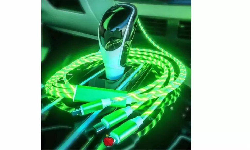 3-in-1 Flowing Luminous LED Fast Charging Cable  (3.3ft)