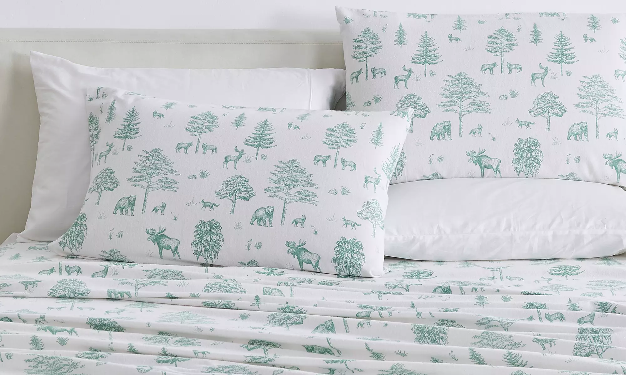 Nature Print Turkish Cotton Flannel Sheet Set