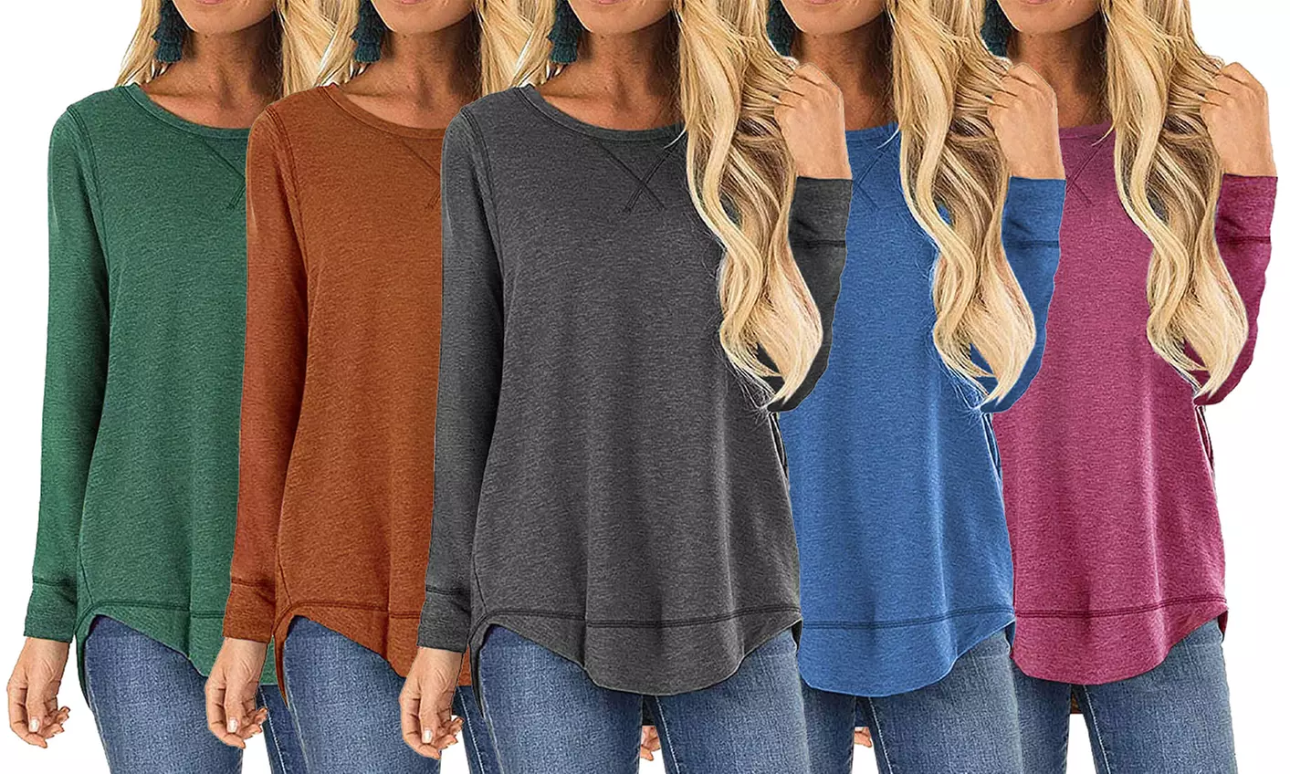 Women's Long Sleeve Tee S-3X  Loose Fit Cross Stitch by Haute Edition 