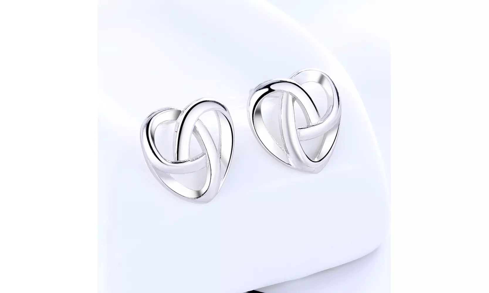 Sterling Silver Celtic Hear Earring Studs