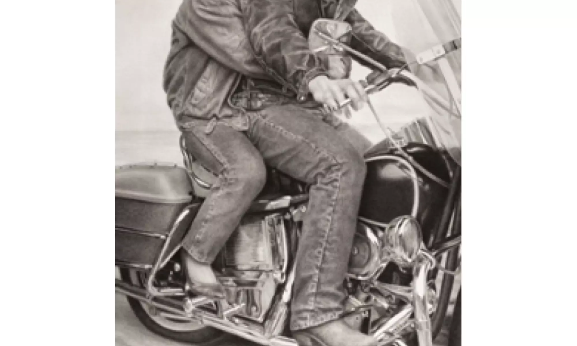 James Dean & Marilyn Monroe - Motorcycle Art Poster Print (24 X 36) - Primary Image