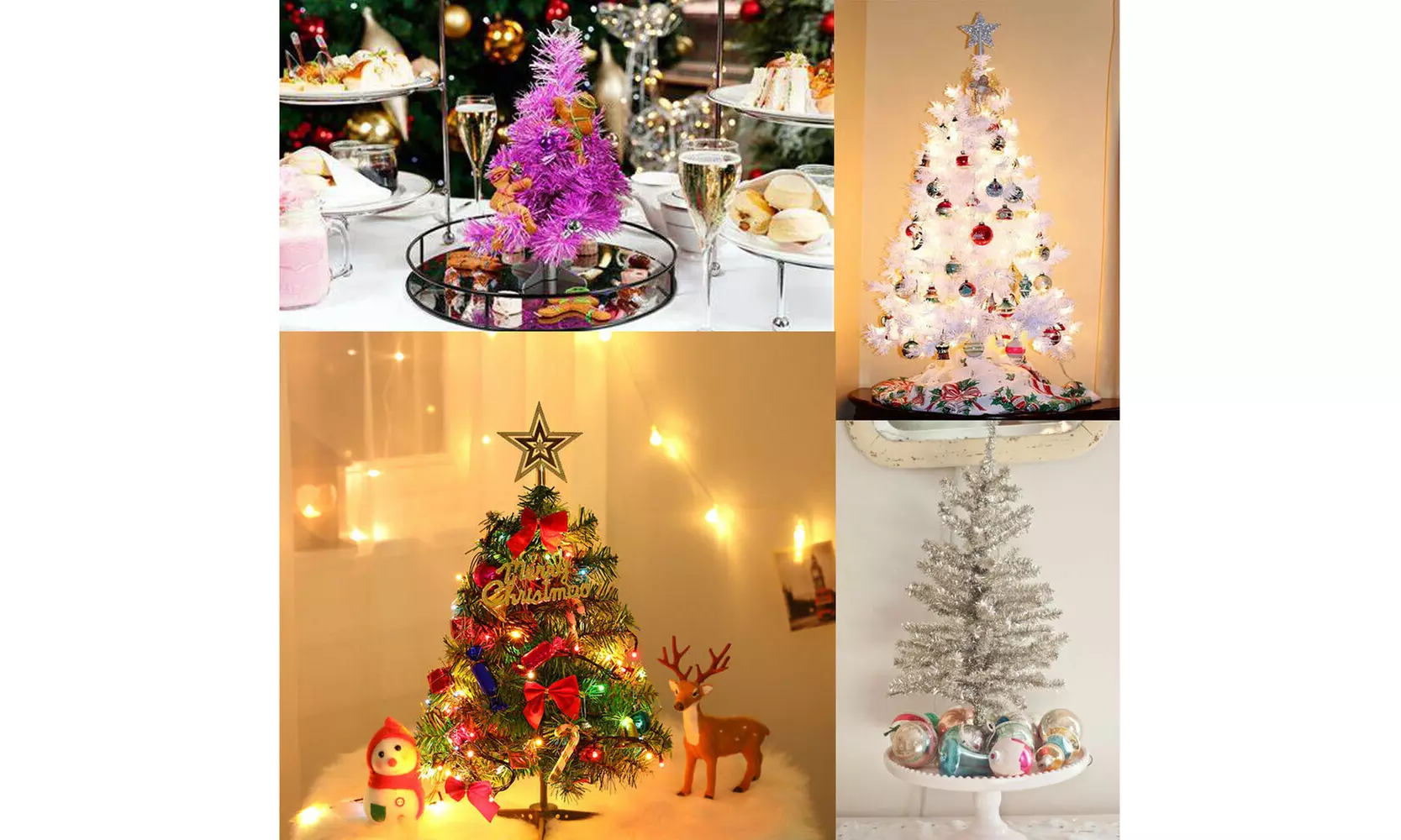 2ft Small Tabletop Christmas Tree Artificial Multiple Colors Home Decor