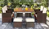 Costway 9-Piece Outdoor Rattan Dining Set