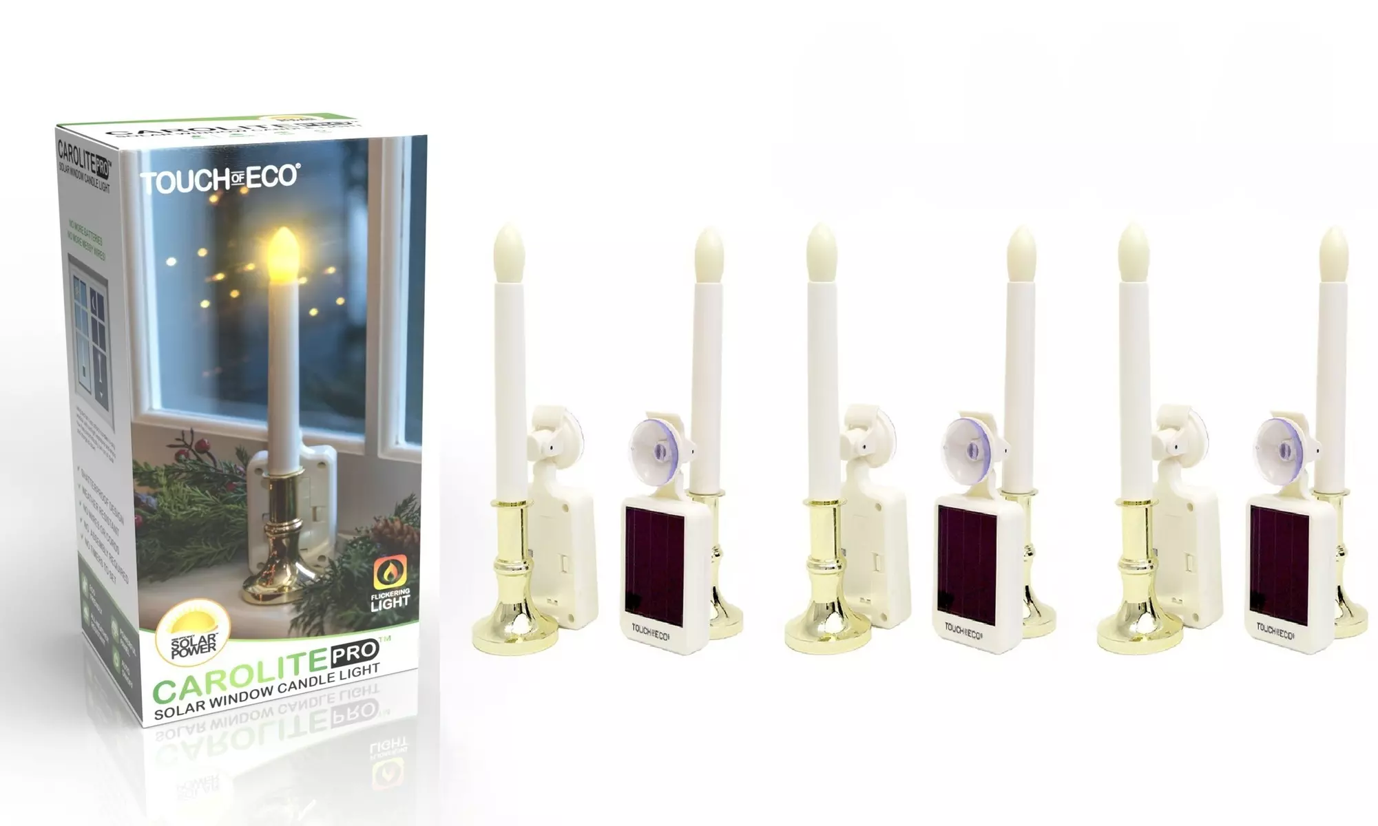 Solar-Powered LED Flameless Window Candles (2-, 4-, or 6-Pack)