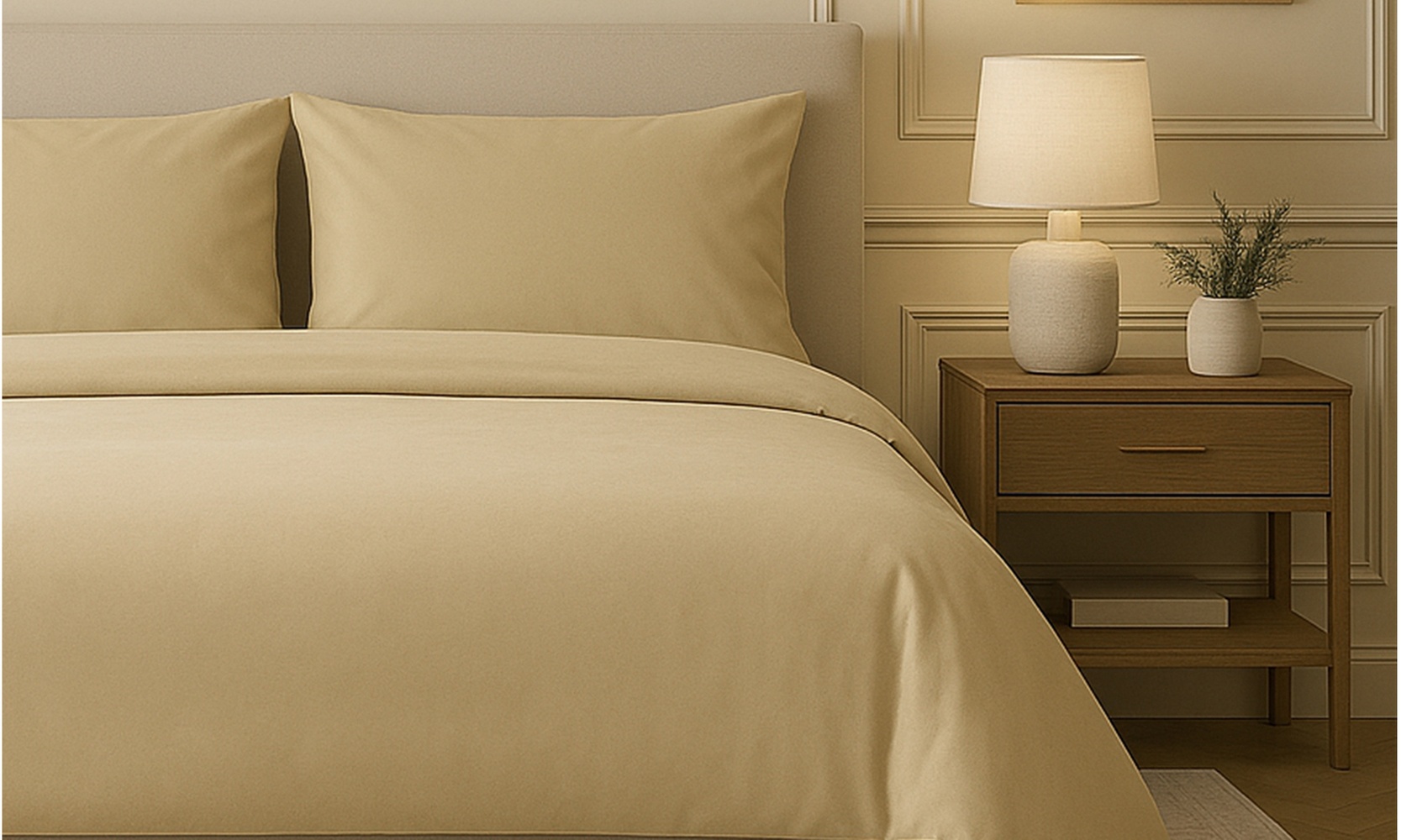 Bamboo Blend Cooling Sheets - 4PC Set, Ultra Soft & Wrinkle-Free