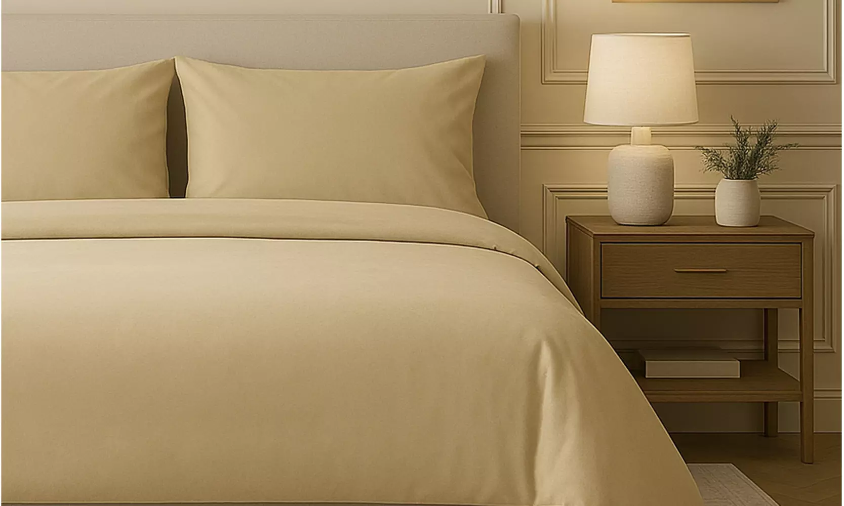 Bamboo Blend Cooling Sheets - 4PC Set, Ultra Soft & Wrinkle-Free