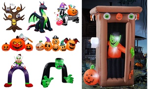 Large Halloween Self Inflating Outdoor Inflatables w/ LED Lights 