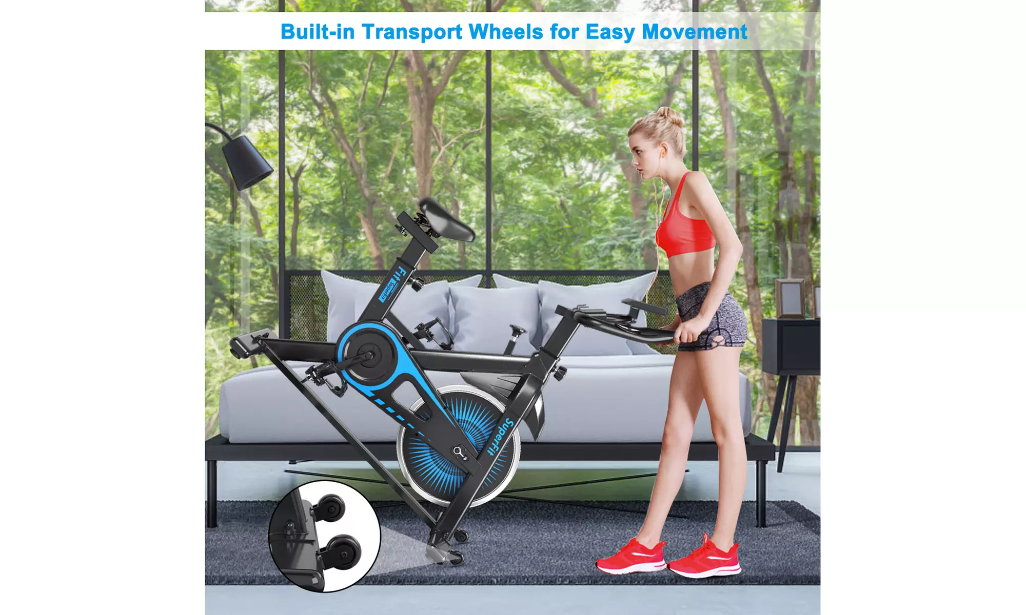 Indoor Cycling Stationary Bike Silent Belt Drive Adjustable Resistance Home Gym