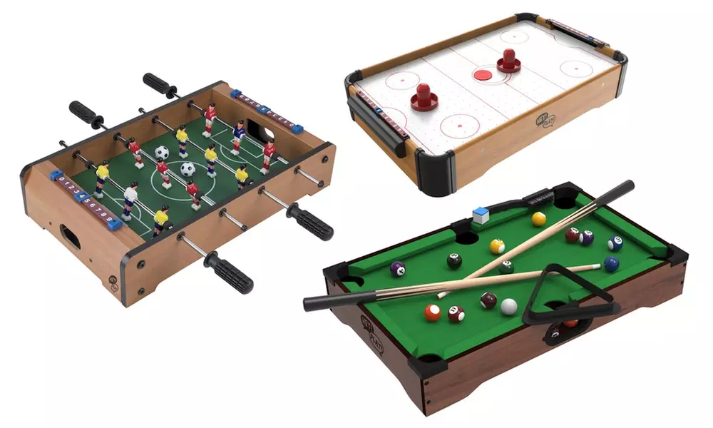 Hey! Play! Mini Tabletop Foosball, Air Hockey, or Pool - Primary Image