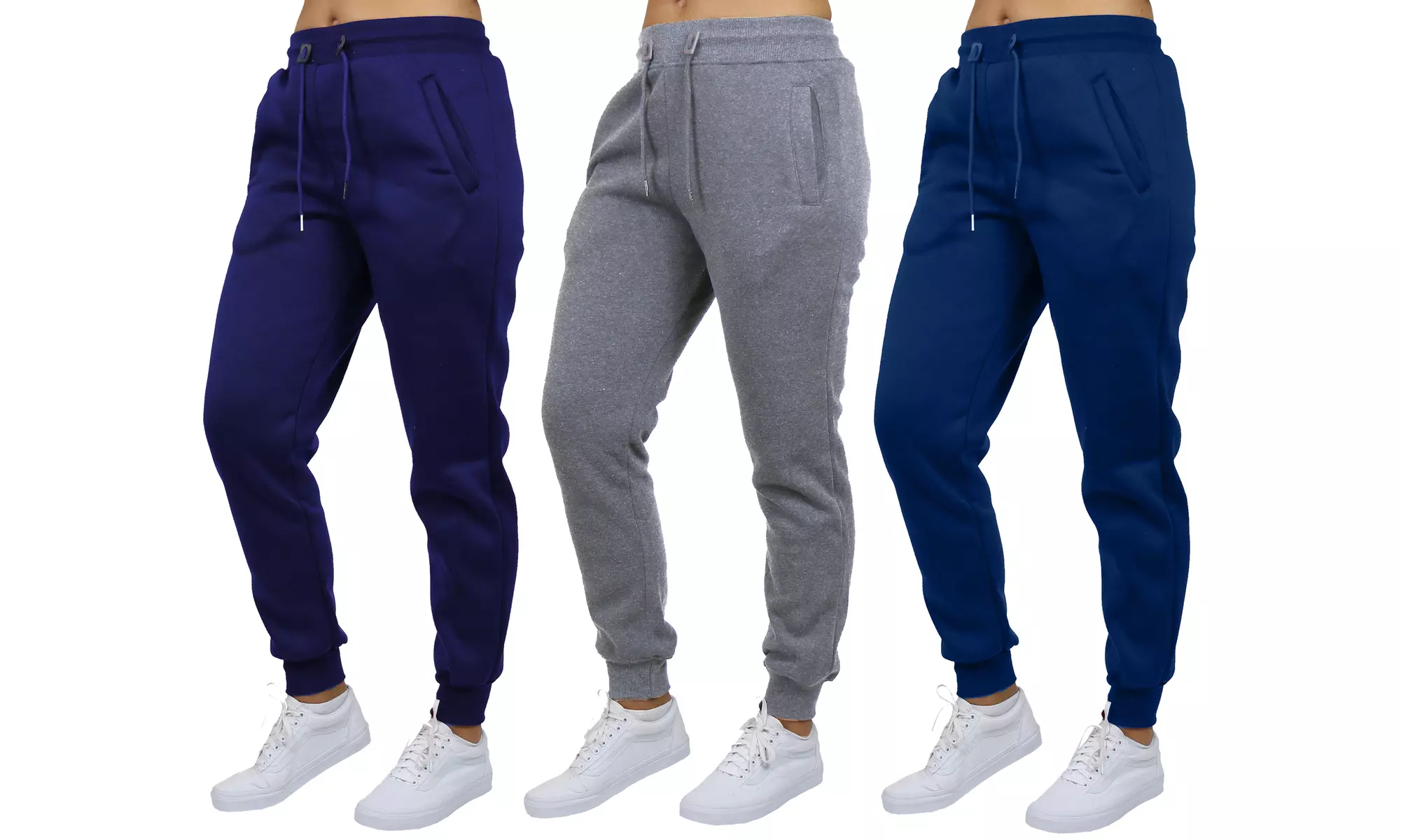 (3-Pack) Women's Loose Fitting Fleece Jogger Sweatpants (Sizes, S-2XL)