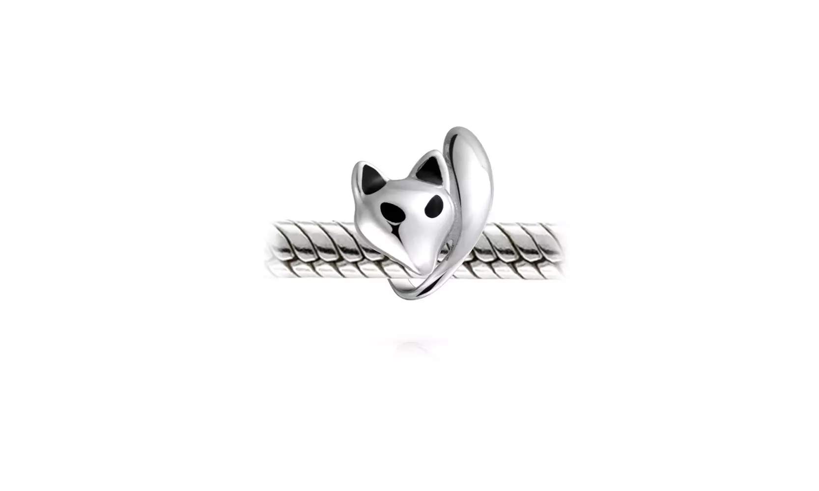 Bling Jewelry 925 Silver Fox Bead Animal Charm Pandora Compatible - Second Medium