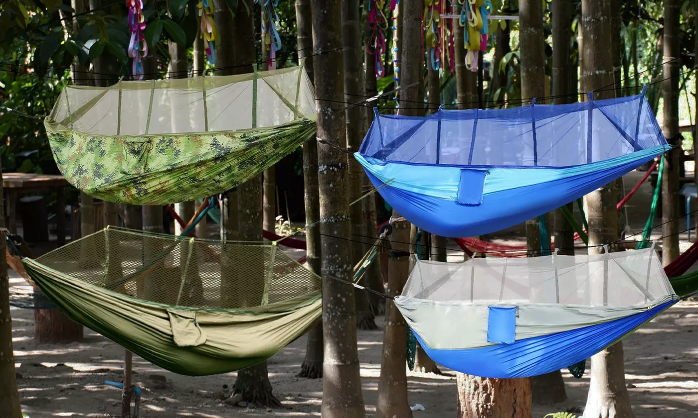 iMounTEK 2-Person Camping Hammock with Mosquito Net & Portable Bag