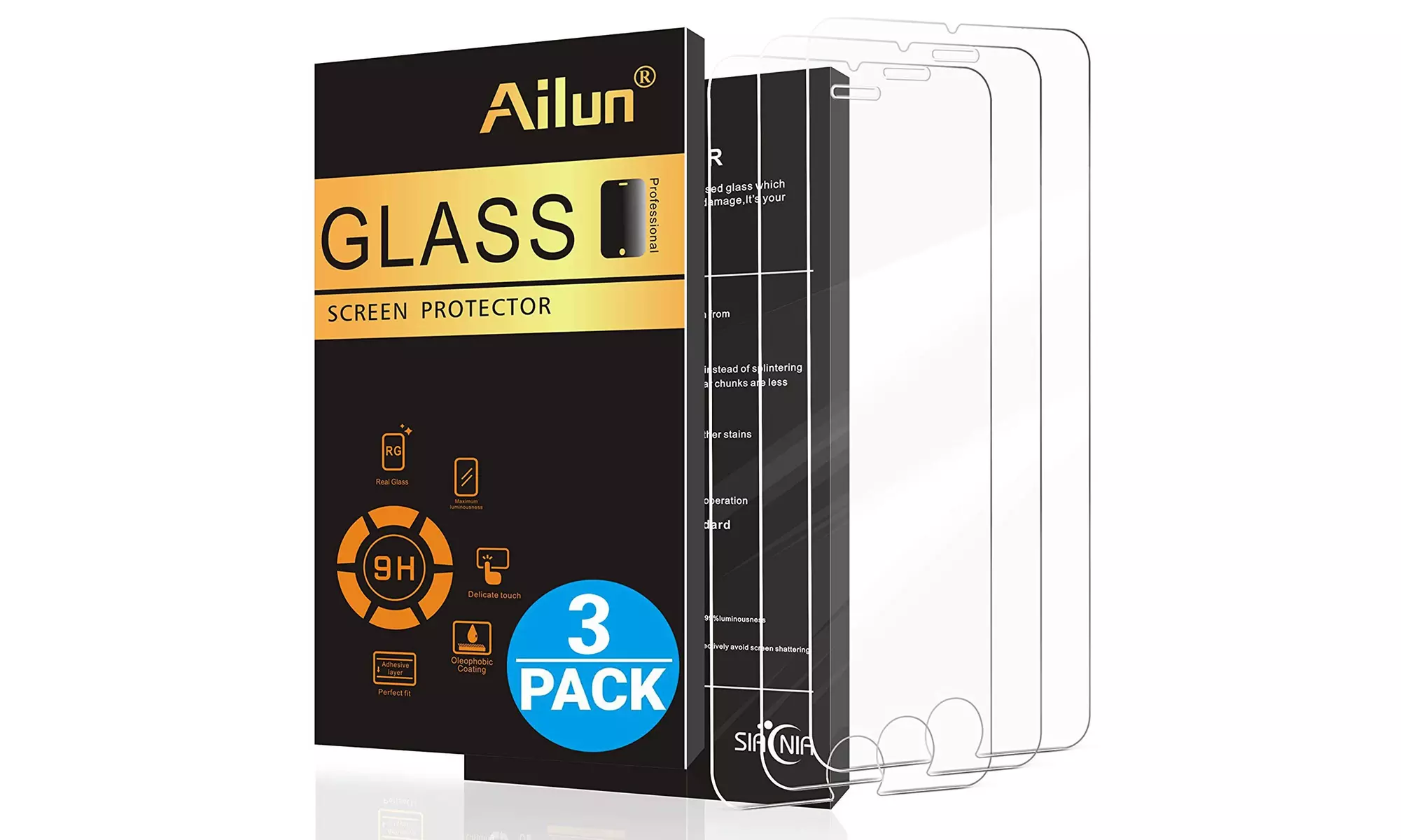 Ailun Screen Protector for iPhone 8 Plus 7 Plus 6s Plus 6 Plus (5.5inch) 3-Pack - Primary Image