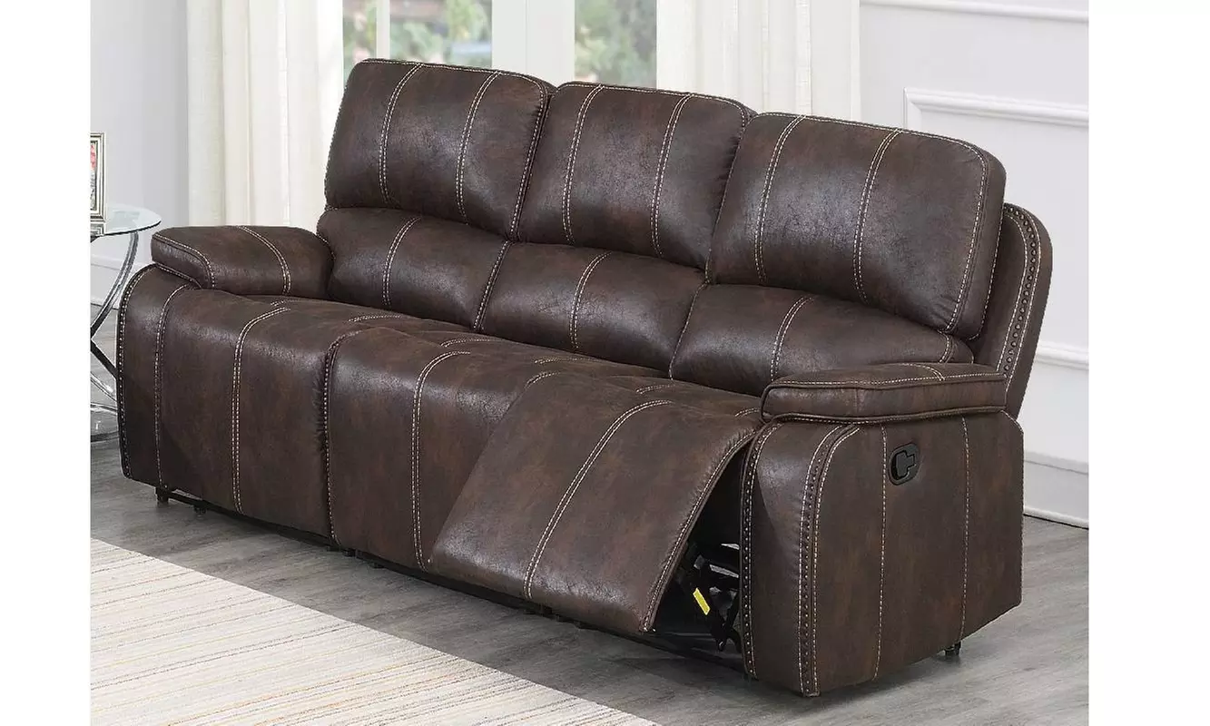 Marseilles 3 Pieces Reclining Sofa Set in Leather-like Fabric  - Primary Image
