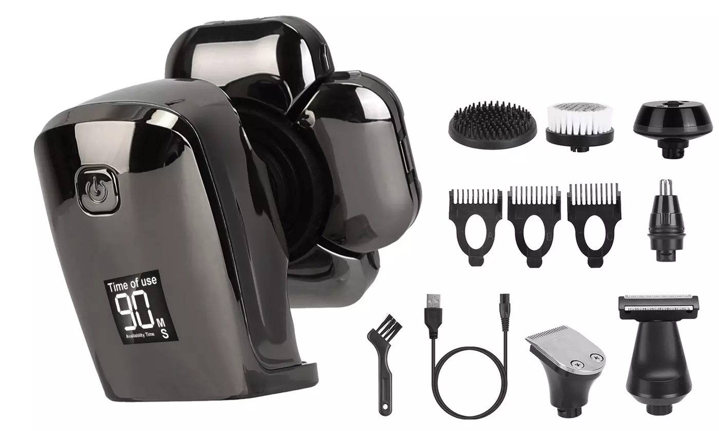 iMounTEK 6-in-1 9D Head Shaver for Men Cordless Wet Dry Razor with LED Display