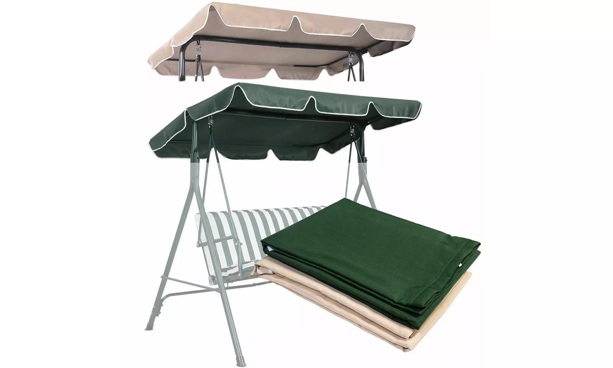 Swing Top Cover Canopy Replacement Porch Patio Outdoor 66"x45" 75"x52" 77"x43" - Primary Image