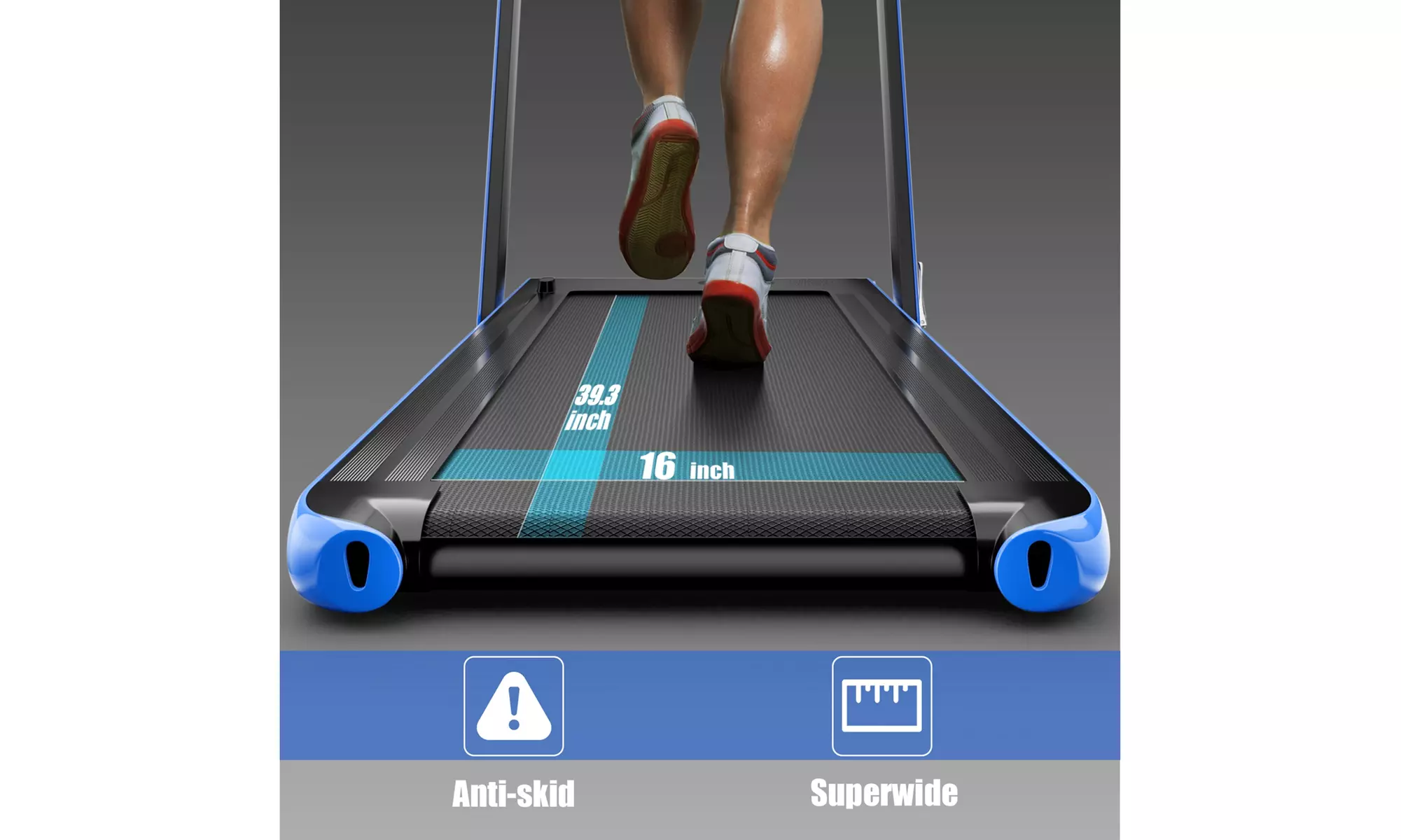 Superfit 2.25HP 2 in 1 Folding Treadmill Speaker Home Gym