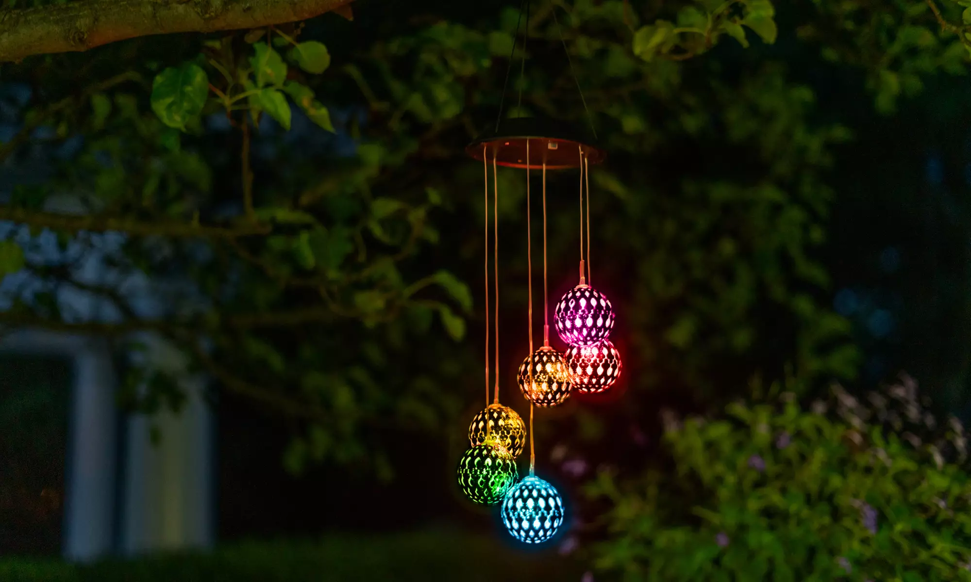 Solar Color Changing Multicolor LED Mobile Wind Chime (1or 2 Pack)