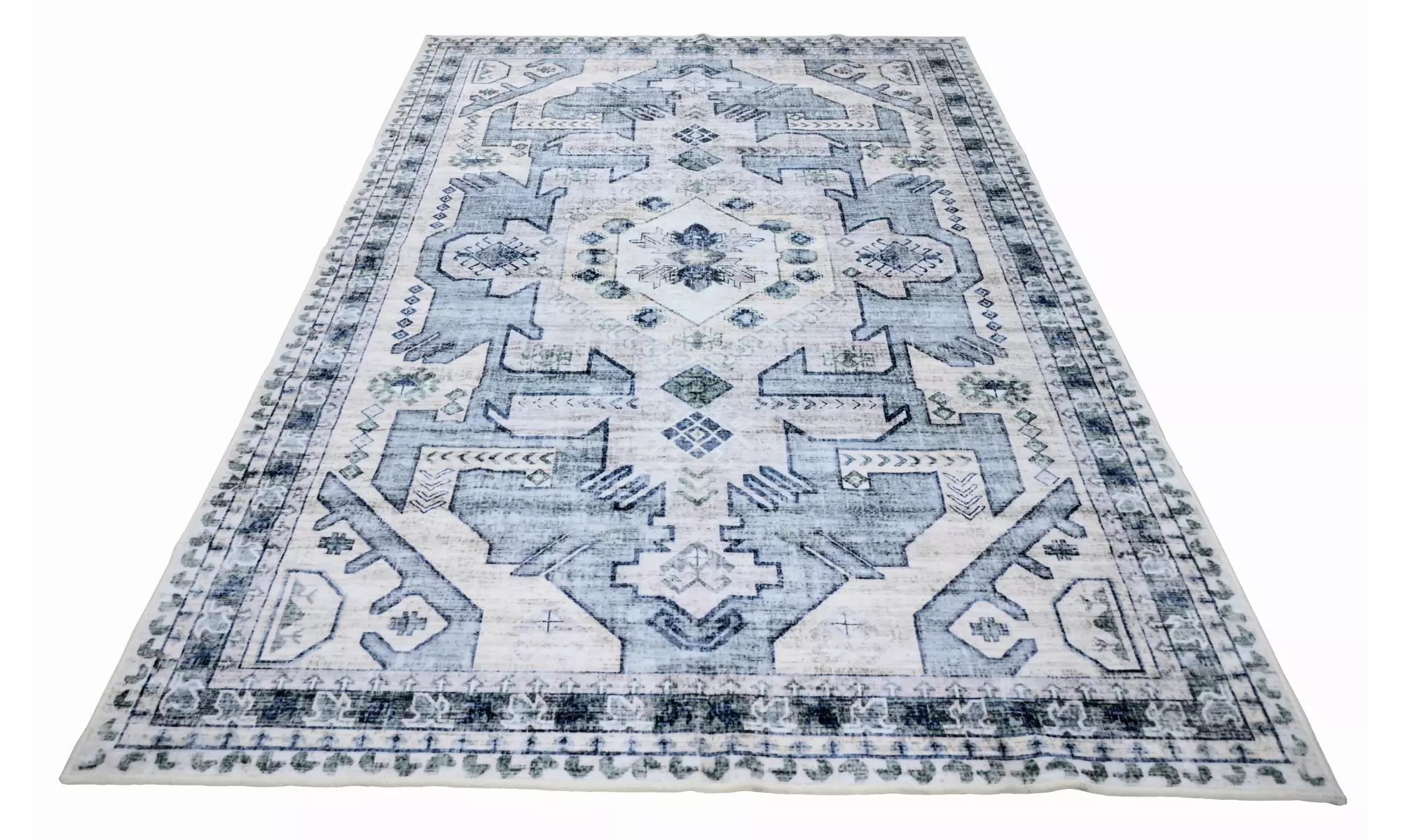 Bibb Home Washable Flannel Printed Area Rug with Latex Back