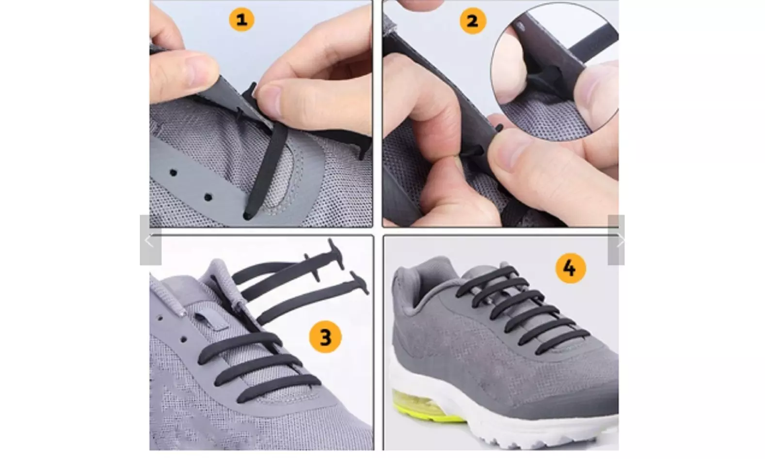 16Pcs Easy No Tie Shoelaces Elastic Silicone Flat Lazy Shoe Lace Strings Adult