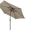 Image 12: 9ft. Patio Umbrella Solar LED Lights Steel Tilt with Crank