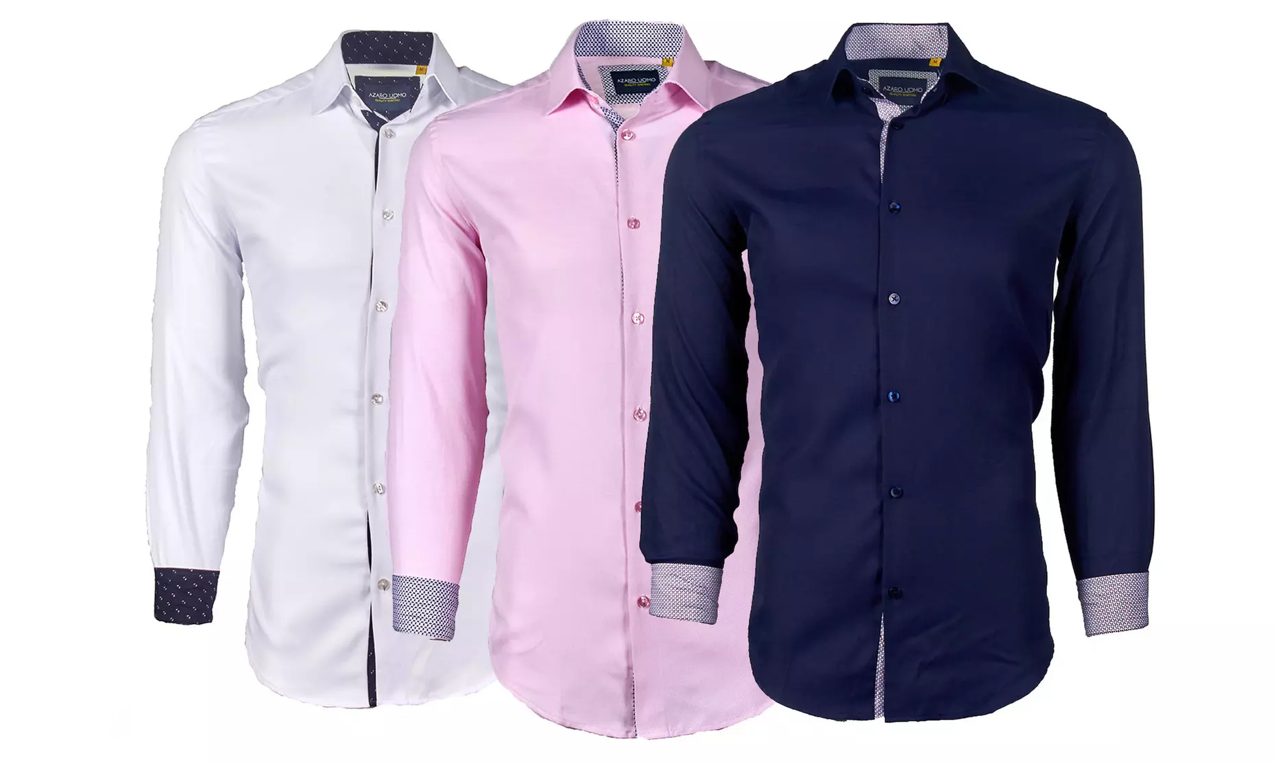 Suslo Couture Men's Small Print Doby Slim-Fit Long Sleeve Button Down Shirt - Primary Image