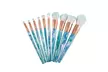 Zodaca 10-Piece Professional Cosmetics Makeup Brush Set - Jade Blue - Second Medium