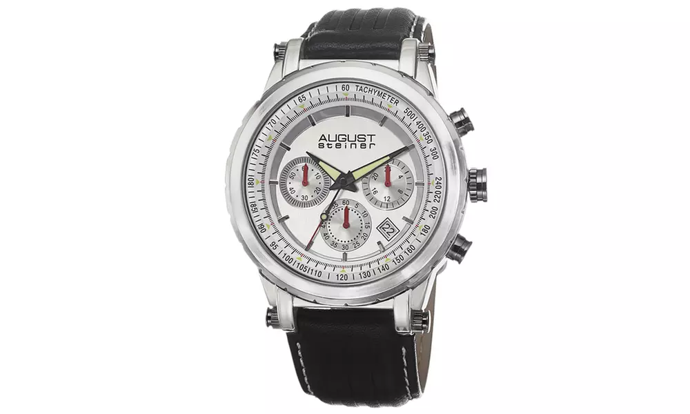 August Steiner Men's Strap Quartz Chronograph ASGP8085SS - Primary Image