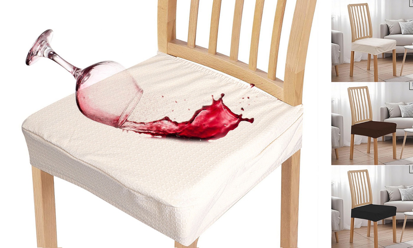 Stretch Jacquard Chair Seat Covers Slipcovers for Kitchen and Dining Room Chairs