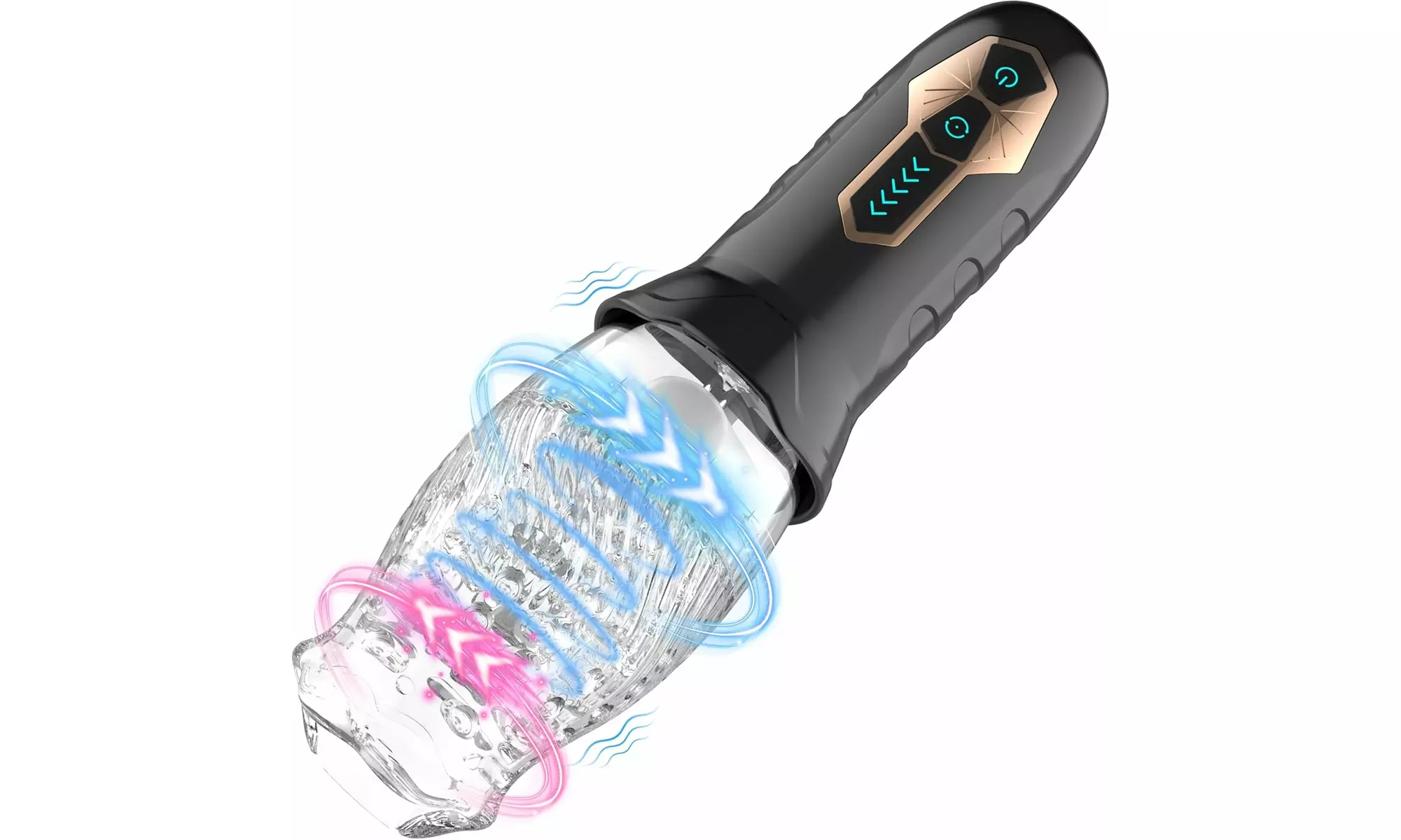 Vibrating Stroker - Rechargeable Sex Toy with 10 Vibration & 5 Rotating Modes