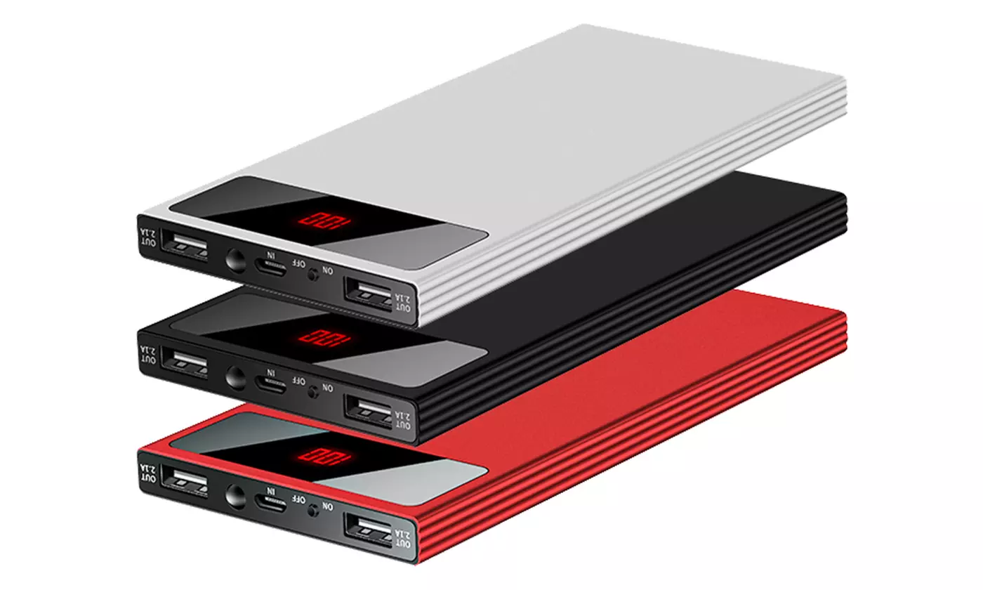 iMounTEK 20,000mAh Ultra-Thin Dual-USB Power Bank w/ Power Display & Flashlight