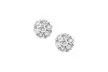 Plated Sterling Silver Crystal Flower Stud Earrings - Second Medium