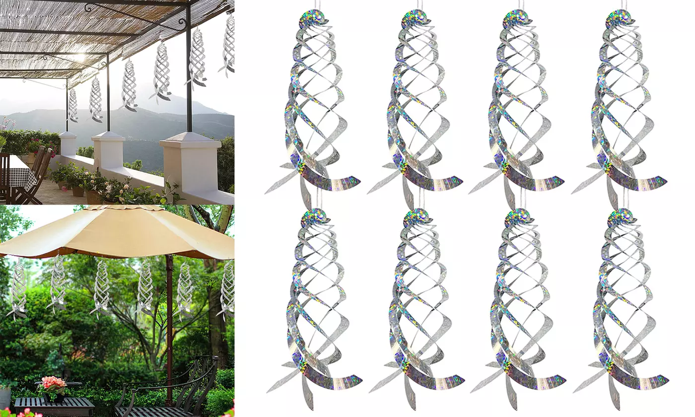 Bird Repellent Spiral Reflectors Spinner Hanging Reflective Deterrent Device - Primary Image