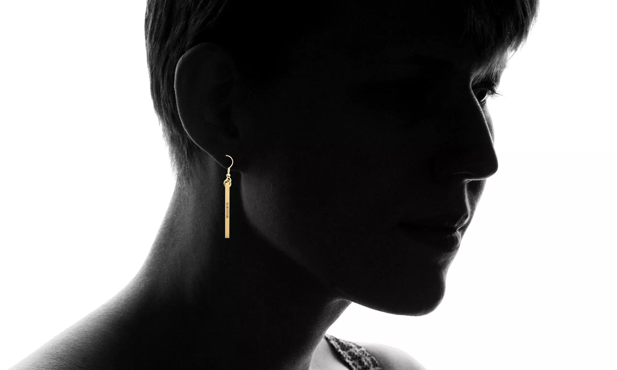 Solid Stainless Steel Inspirational Bar Earrings - Primary Image