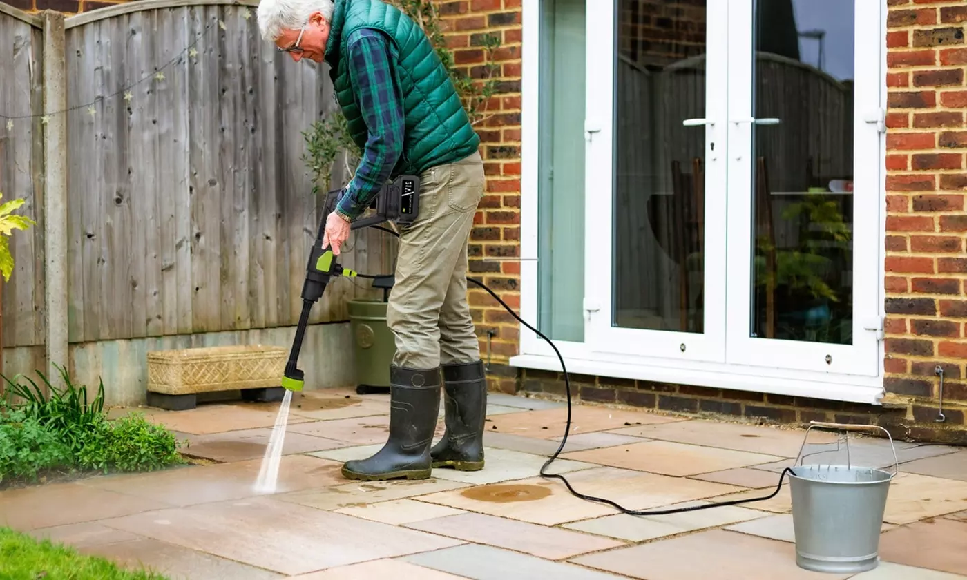 iMounTEK 21V Cordless High-Pressure Power Washer Cleaner with Spray Nozzles