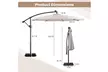 Costway 10 FT Solar Offset Hanging Umbrella with Base - Second Medium