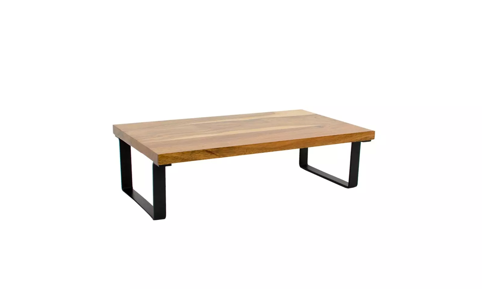 16 x 10 Serving Tray Acacia Wood Top with Matte Black Metal Frame