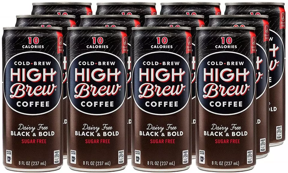 High Brew Cold Brew Coffee, Black & Bold, Dairy Free, 8 Ounce Can (12 Count)  - Primary Image