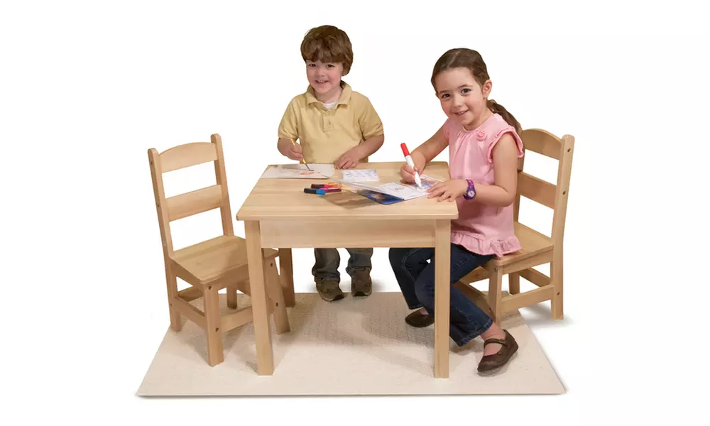 Melissa & Doug Kids' Wooden Table and Chairs - Primary Image